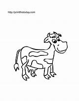 Coloring Cow Printable Animals Farm Pages Animal Domestic Clipart Horse Stencils Cliparts Cute Kids Kindergarten Worksheets Library Clip Children Print sketch template