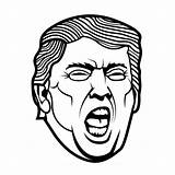 Trump Shouting Donal Donald Coloring Pages Printable Clipart Categories sketch template