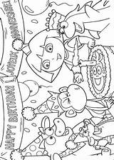 Coloring Dora Birthday Pages Cartoons Celebrating Adults Sheet Even Below His Kids Some Just sketch template