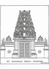 Temple Tempel Tempio Kleurplaat Templo Dibujo Malvorlage Temples Gopuram Ausmalbild Ensino Schulbilder Ausdrucken Religioso Rincones Kamat Potpourri Mandir Gate Brihadeshwara sketch template