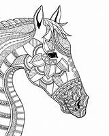 Horse Coloring Mandala Pages Kleurplaten Illustration Zentangle Head Canvas Colouring Volwassenen Demand Caballos Doodle Horses Animal Paarden Adult Dieren Kleurboeken sketch template