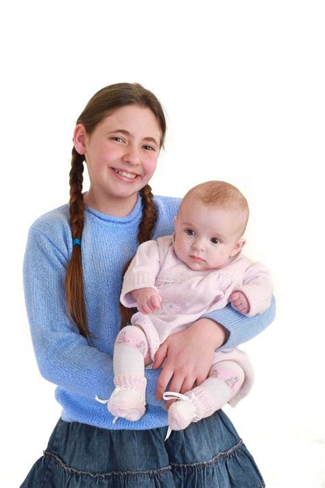 sister  baby stock image image  attractive happy