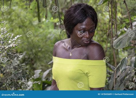 African Woman In The Jungle Stock Image Image Of Black Africa 147843689