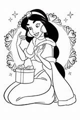 Jasmine Coloring Pages Princess Christmas Aladdin Sheets Disney Coloring4free Kids Gift Jasmin Printable Book Wants Gifts Prinzessin Open Popular Characters sketch template
