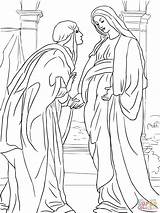 Visitation Elisabetta Zacharias Supercoloring Ausmalbild Immacolata Concezione Giotto Besucht Nativity sketch template
