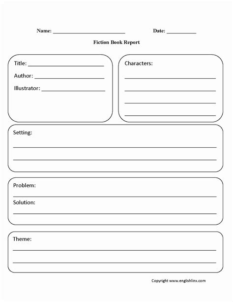 book report forms   book report templates book report