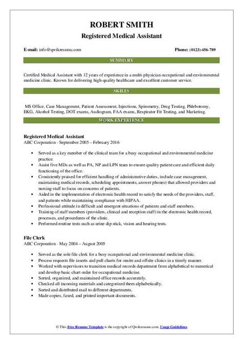 medical assistant resume skills  samples examples
