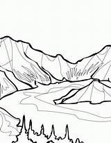 Coloring Mountain Pages Glacier Lake Drawing Clipart National Park Kids Valley Crater Yosemite Printable Clip Colouring 5th Grade Color Landforms sketch template