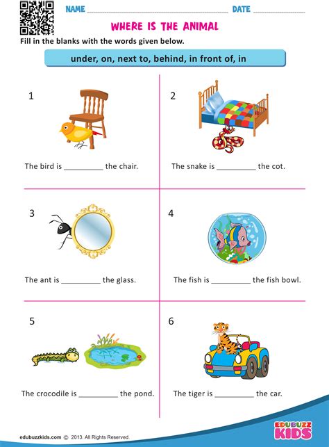 printable preposition worksheet  preschoolers printable