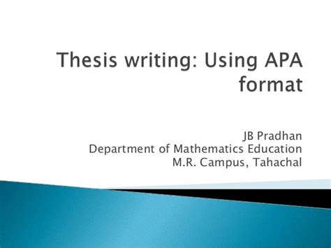 thesis writing   format