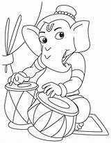 Ganesha Ganesh Ganpati Tabla Bappa Bal Getcolorings sketch template