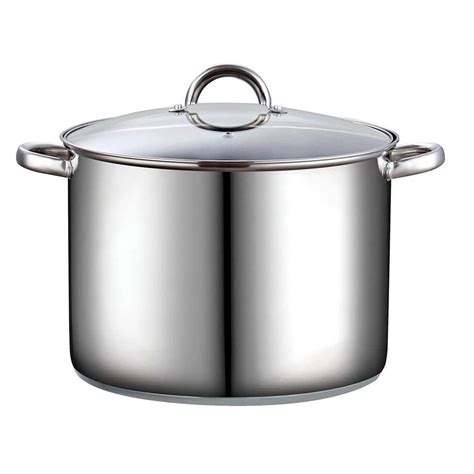 cook  home  qt stainless steel stock pot  glass lid