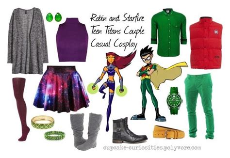 robin and starfire teen titans couple casual cosplay by cupcake