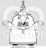 Wizard Plump Freaking Old Outlined Coloring Clipart Vector Cartoon Thoman Cory sketch template