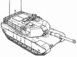 Coloring Pages Tank Abrams Army M1 Tanks Clipart Printable Battle Main sketch template