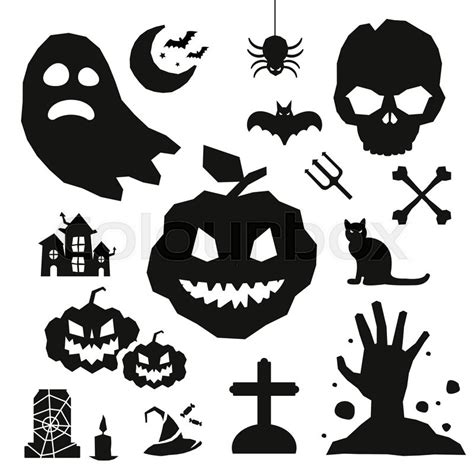 halloween vector icons set pumpkin stock vector