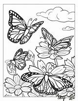 Butterfly Coloring Pages Adults Printable Flower Beautiful Monarch Kids Butterflies Sheet Adult Skiptomylou Drawing Book Easy Printables Lou Skip Print sketch template