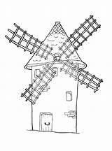 Windmill Coloring sketch template