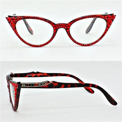 cat eye reading glasses made with swarovski crystals etsy in 2020