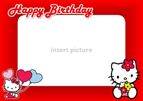 kitty happy birthday red png frame printable png frames
