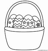 Easter Basket Coloring Egg Eggs Pages Preschool Printable Bunny Clip Template Clipart Empty Color Baskets Simple Worksheets Drawing Sheet Kids sketch template