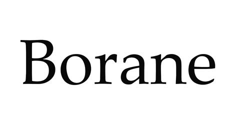 pronounce borane youtube
