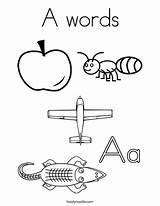 Coloring Letter Pages Aa Words Alphabet Ant Tracing Print Twistynoodle Start Colouring Worksheets Things Printable Kids Letters Sheets Preschool Noodle sketch template