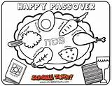Passover Coloring Pages Happy Seder Plate Printable Color Getcolorings Getdrawings Colorings sketch template