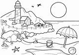 Mewarnai Pantai Pemandangan Anak Marimewarnai sketch template