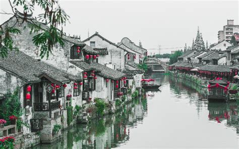 shanghai fengjing ancient town  famous water town  shanghai