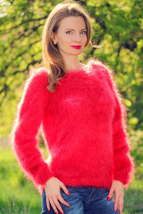 Light Fuzzy Mohair Sweater Elegant Fluffy Jumper By Supertanya Etsy