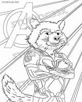 Raccoon Avengers Endgame sketch template
