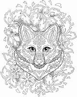 Coloring Fox Mandala Pages Adult Fanciful Book Foxes Colouring Dover Animal Coloriage Marjorie Sarnat Publications Patterned Color Printable Doverpublications Books sketch template