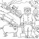 Farmer Colouring Drawing Coloring Pages Print People sketch template