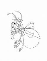Coloring Pages Frog Princess Ray Firefly Bug Disney Cajun Lightning Tiana Color Lovesick Printable Cartoon Sheets Naveen Drawing Kids Book sketch template