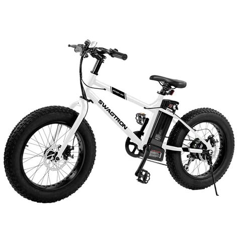 swagtron eb bandit youth fat  bike   motor power assist  tires  wheels removable