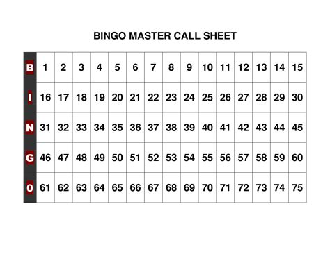 printable bingo calling cards   printable bingo cards
