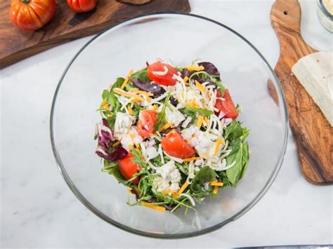 Three Cheese Mixed Green Salad With Vinaigrette Dressing Recipe Patti