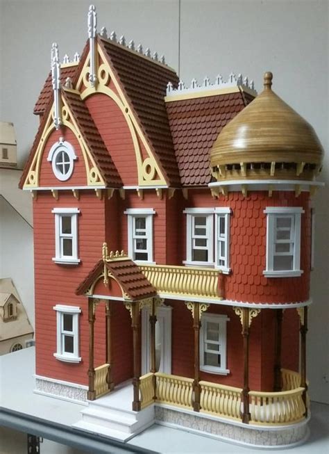 scale wood victorian dollhouse mansion kit hannah series etsy maison victorienne luxe