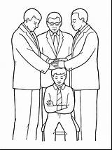 Coloring Lds Pages Missionary Boy Priesthood Confirmation Laying Hands Clipart Holy Jesus Little Blessing Young Mormon Confirmed Ordination Stand Nursery sketch template