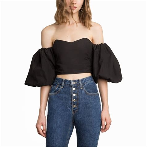 new fashion women s sexy off shoulder crop tops summer casual loose