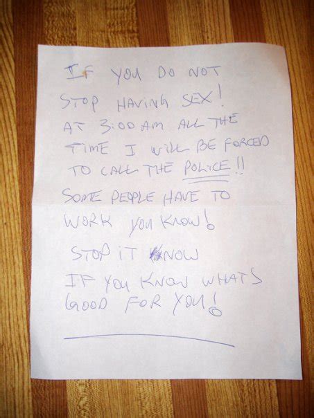 people are leaving notes for neighbours having loud sex metro news