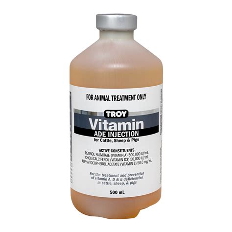 troy vitamin ade injection  cattle sheep pigs vet  pet direct
