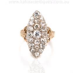 antique diamond lozenge shaped ring