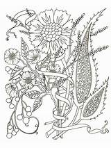 Coloring Pages Flowers Adult Printable Adults Color Recommended sketch template