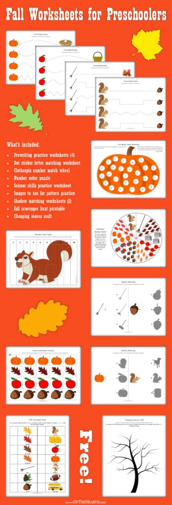 fall worksheets  preschoolers