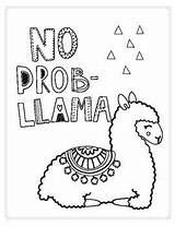 Llama Coloring Pages Cute Printable Prob Colouring Lama Kids Para Color Template Sheets рисунки Colorear Teacherspayteachers Felt Simple раскраски Print sketch template
