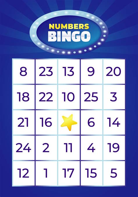 template  downloadable  printable bingo cards  numbers