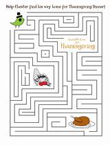 Thanksgiving Maze Mazes Kids Pages Coloring Happy sketch template