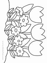 Coloring Flowers Pages Flower Plants Kids Printable Plant Trees Summer Tulip Color Row Sheets Preschoolers Colouring Preschool Spring Print Getcolorings sketch template